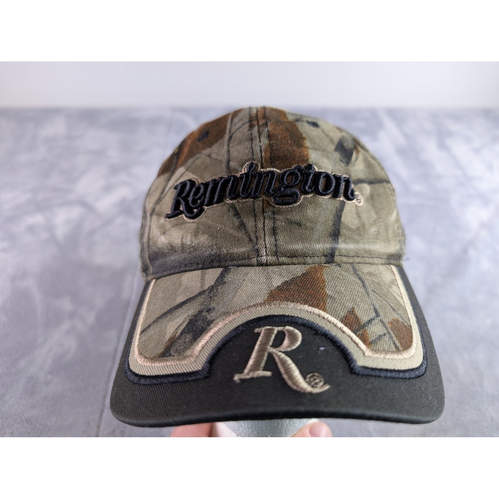 Remington Camo Baseball Cap Embroidered Logo Adjustable Strapback Hunting Hat